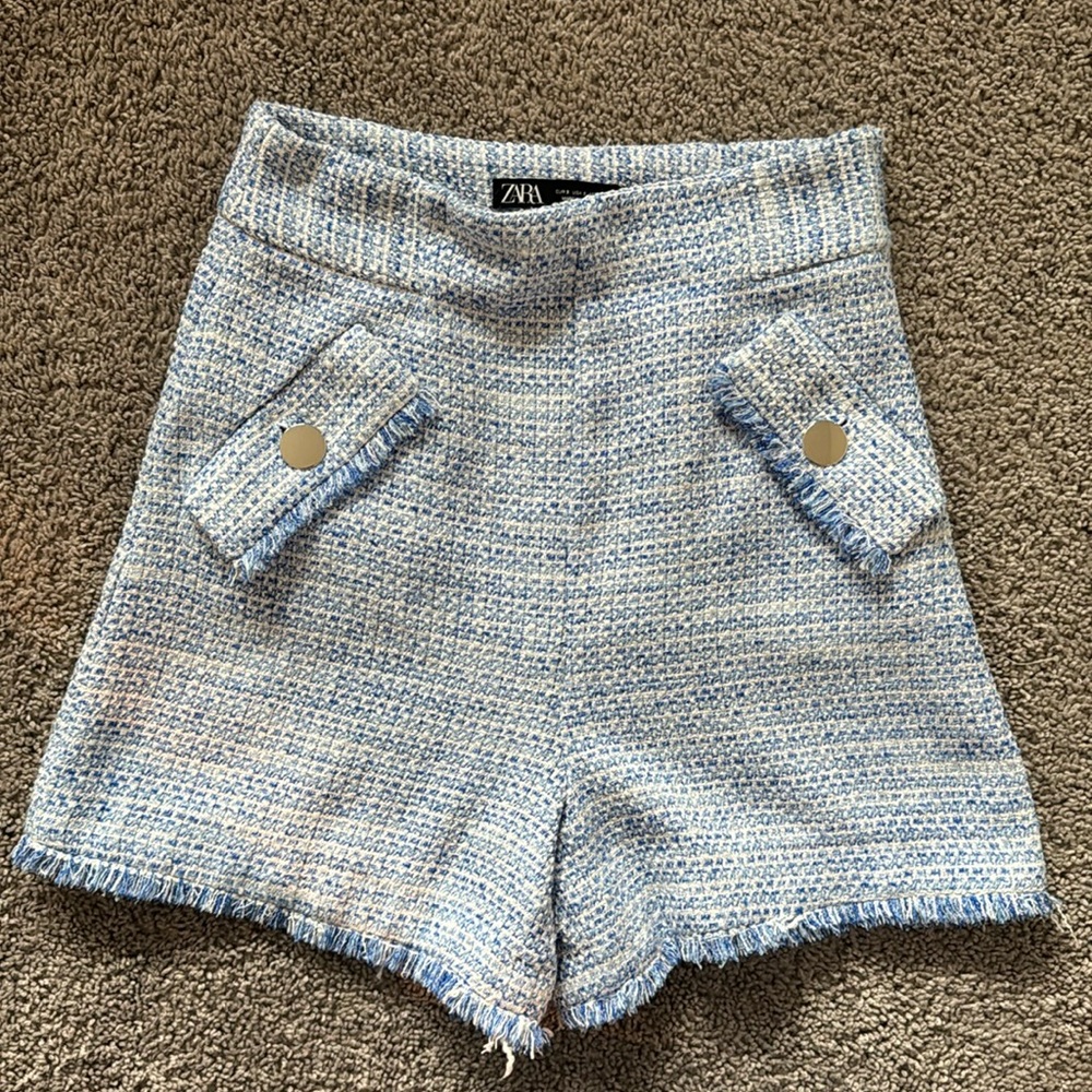 Zara Tweed High Waisted Shorts